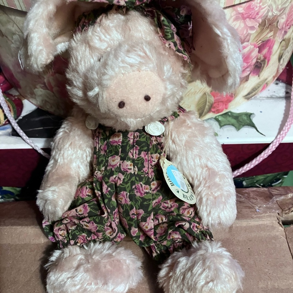 Boyds Bears Pink and Green Stuffed Animal